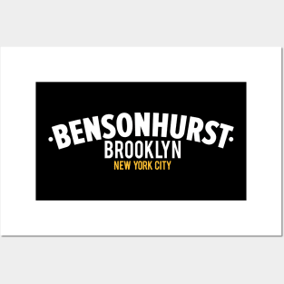 Bensonhurst Brooklyn NYC - Clean Minimalistic Logo Design Posters and Art